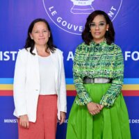 S.E. Madame O'Neige N'Sele et l’Ambassadrice du Royaume de Belgique en RDC Mme (Son Excellence) Roxane de Bilderling.