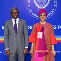 S.E. O'Neige N'SELE, Ministre des Affaires Foncières, et le Représentant résident du PNUD en RDC, M. Damien MAMA